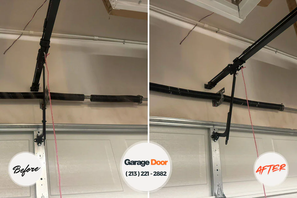 Before and after: garage door repair Worcester, MA